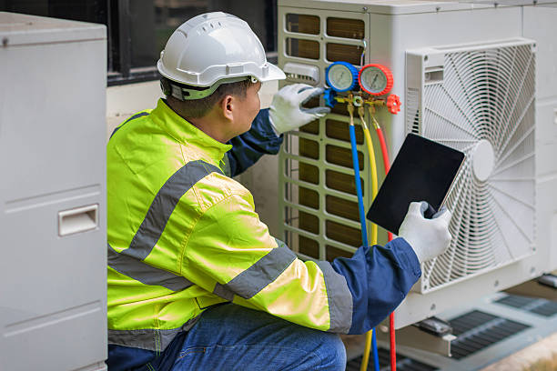 Professional Hvac technician working in Roberts, WI